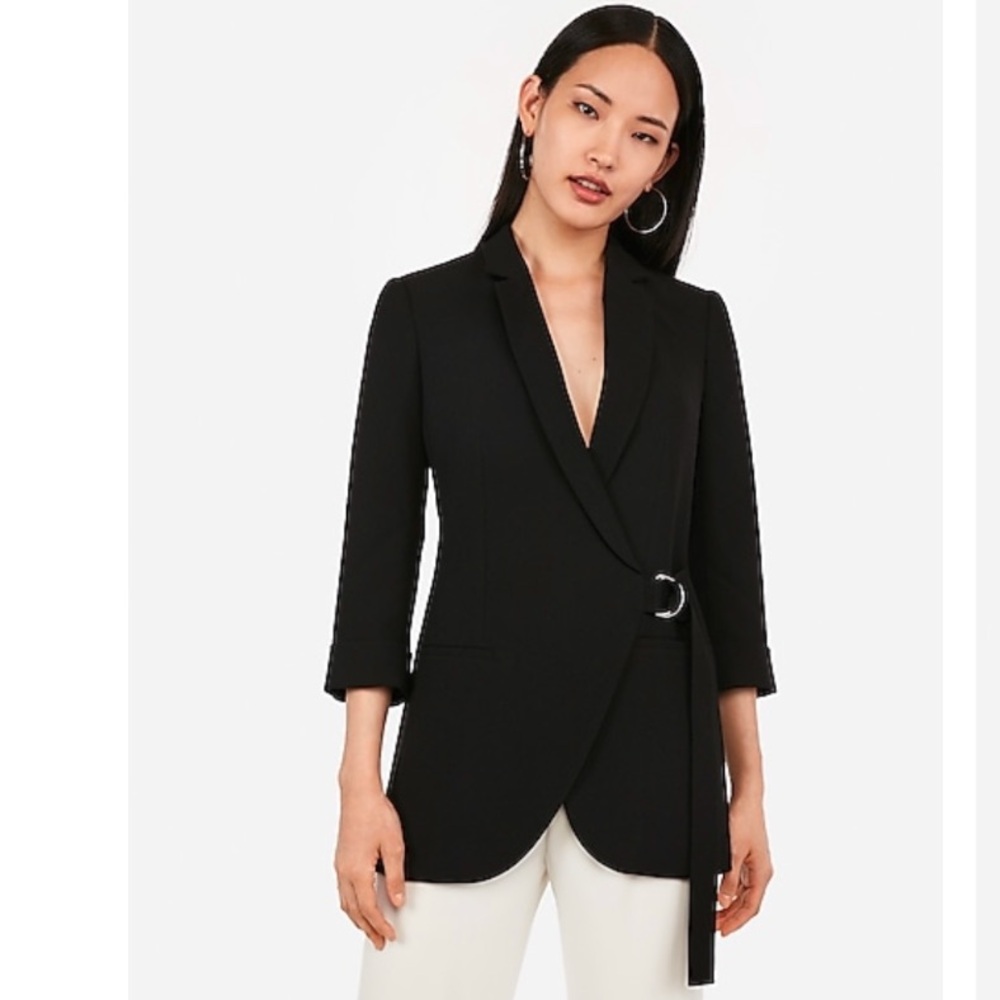 Express Belted Wrap Boyfriend Blazer